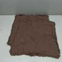 AmHoo Pack of 2 Linen Pillow Covers with Tassels Fringed Decorative Rustic Natural Throw Pillowcase Cushion for Couch Sofa Bedroom 16 x 16-Inch Brown