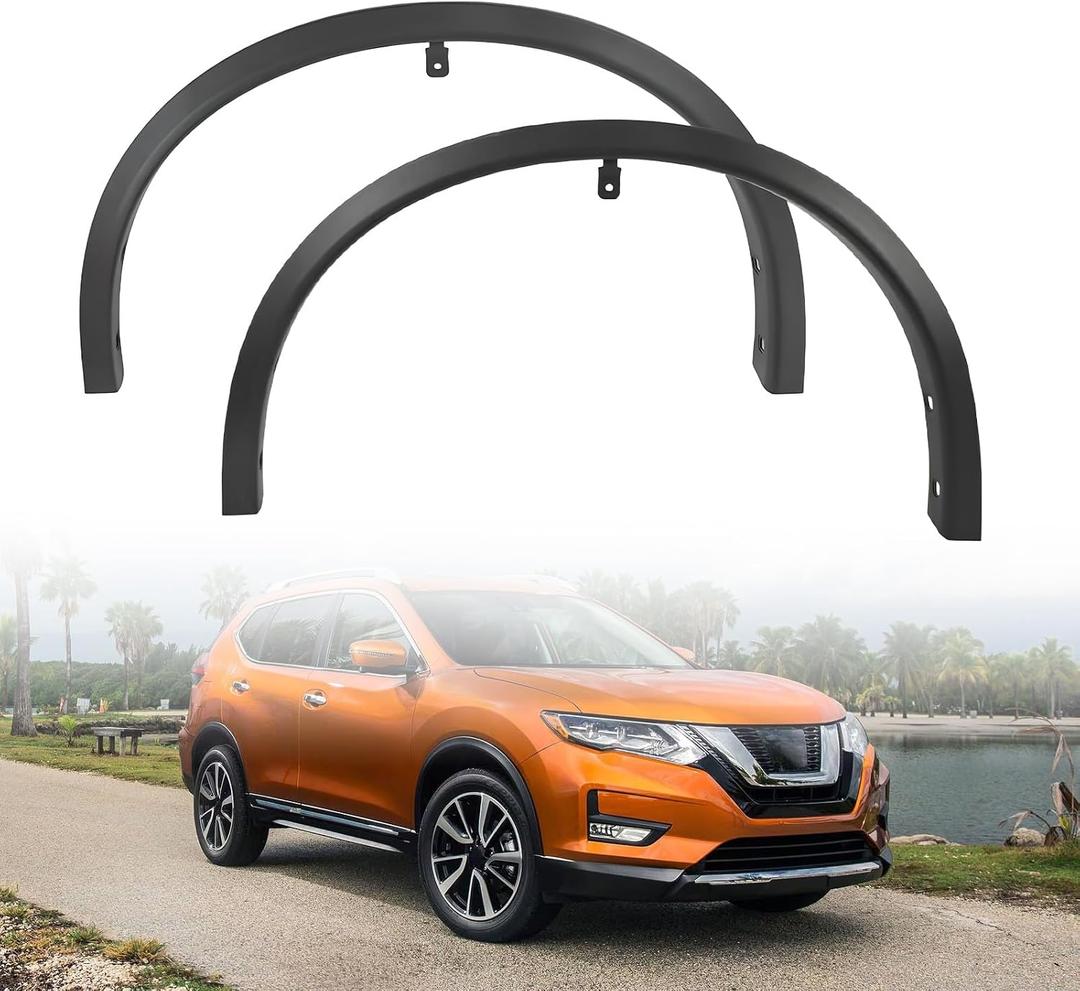 2PCS Textured Front Fender Molding Trim LH&RH Side Fits for 2014-2020 Nissan Rogue Replaces 638609TA1A, NI1291101,638619TA1A,NI1290101