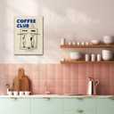WALLZK Framed Coffee Wall Art Trendy Coffee Club Poster Canvas Prints Good Morning Cafe Bar Painting Pictures Decor for Kitchen Dining Room 16"x24"