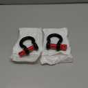 1/2" D Ring Shackle with 5/8" Screw Pin, 2T Working Load Limit (WLL) / 12T (26,455 lb) Minimum Breaking Strength (MBS) for Tow Strap Winch, Off-Road Vehicle Recovery (Black/Red, 2 Pack)