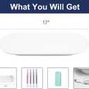 TSJ OFFICE Glass Desktop Whiteboard - 17 X 7 Inches Small Dry Erase Board with Warm White Light, Glass White Board Surface Notepad with 1 Drawer, Desk Organizers for Office, Home, School Supplies