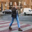 IDIFU IN2 Women's Chelsea Boots Platform Low Block Chunky Heeled Ankle Boots Round Toe Lug Sole Slip On Dress Boots Fall Work Dressy Comfortable Fashion Casual Short Booties Shoes (7.5, Brown Pu)