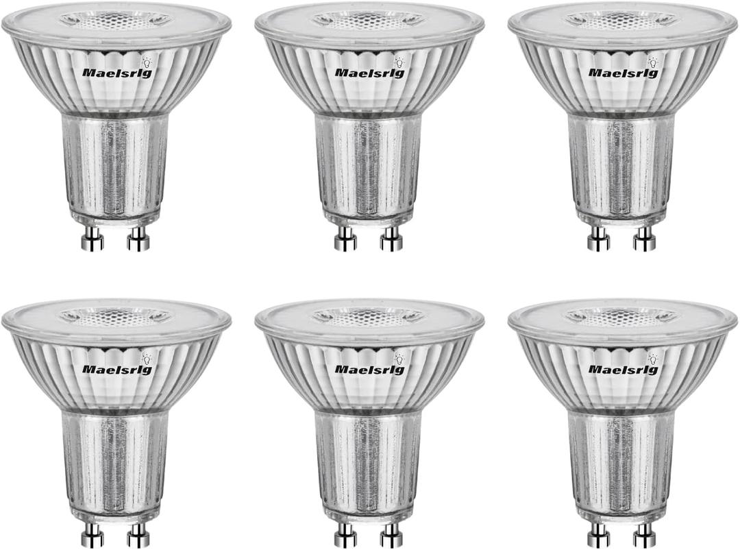 GU10 LED Bulb Dimmable, 35W Equivalent, 90 CRI, Range Hood Light Bulbs, Daylight 5000K, MR16 GU10 Base Track Light Bulbs, 4W 350LM, 6-Pack