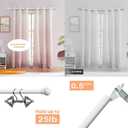 White Curtain Rods for Windows 28-48 inch, 2 Pack 5/8" Curtain Rod Set with Brackets, Splicing Adjustable Curtain Rod for Bedroom, Kitchen, Living Room, Matte White