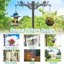 Garden Hose Holder, Freedstanding Heavy Duty Garden Water Hose Holder Stand with 2 Shepherds Hooks, Detachable Metal Hose Storage Hanger Rack for Outside Yard Lawn Farm