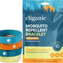 Cliganic Mosquito Repellent Microfiber Bracelets (10 Count) - for Adults and Kids, DEET Free Wristbands