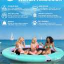 TIGERXBANG Inflatable Water Hammock with Cup Holder, Sun Chill Float Ring Floating Dock Mesh Pool Floats River Lake Floats for Adult, 8FT