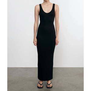 Women's Maxi Dress Ronny Kobo Sexy Sleeveless Contour Black S