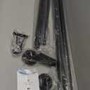 Tension Curtain Rod 51-145In(4.25-12.08Ft), Extra Long Curtain Rod No Drilling for Window or Bathroom Patio, Adjustable Spring Shower Curtain Rod, Easy to Install Never Rust Rod Diameter 1.26In-Black