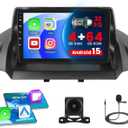 [4+64G] Android 15 Car Radio for Ford Escape Kuga 2014 2015 2016 2017 2018 2019 with Wireless CarPlay Android Auto, 9 Inch Touch Screen Car Radio with GPS WiFi, Bluetooth 5.0 FM/RDS 32EQ Backup Camera