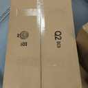 Amazon Basics Solid Wood Saddle-Seat Kitchen Counter Barstool with Footrest, Easy Assembly - 29-Inch Height - Walnut - Set of 2