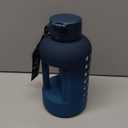 AQUAFIT 64 oz Water Bottle with Time Marker - Straw & Chug Lid - BPA Free Half Gallon Gym Water Bottle with Handle - Big Gallon Jug (Nebula, 64 Ounces)