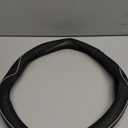 Car Steering Wheel Cover, Anti-Slip, Safety, Soft, Breathable, Heavy Duty, Thick, Full Surround, Sports Style (Black with White Line)