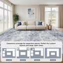 WITSHOCK 12x15 Area Rugs for Living Room Washable Abstract Rug Blue