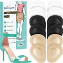 ZUCNANA Metatarsal Pads for Women (12 Pieces), Ball of Foot Cushions for Women High Heels, Soft Gel Shoe Inserts for Foot Pain Relief, Anti-Slip One Size Fits Any (Beige + Black + Clear)