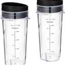 16oz QB3001SS QB3000SS BL660 BL770 BL780 BL830 Blender Cups for Ninja Replacement Fit Compact Personal Blender with Lids- 2 Pack.