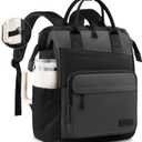 LOVEVOOK Laptop Backpack for Women, 15.6 Inch Travel Backpack for Work College Business, Water Resistant Teacher Nurse Bag with Large Capacity, School Bookbag Bags Cute Daypack for Woman Girls (Black-graphite)