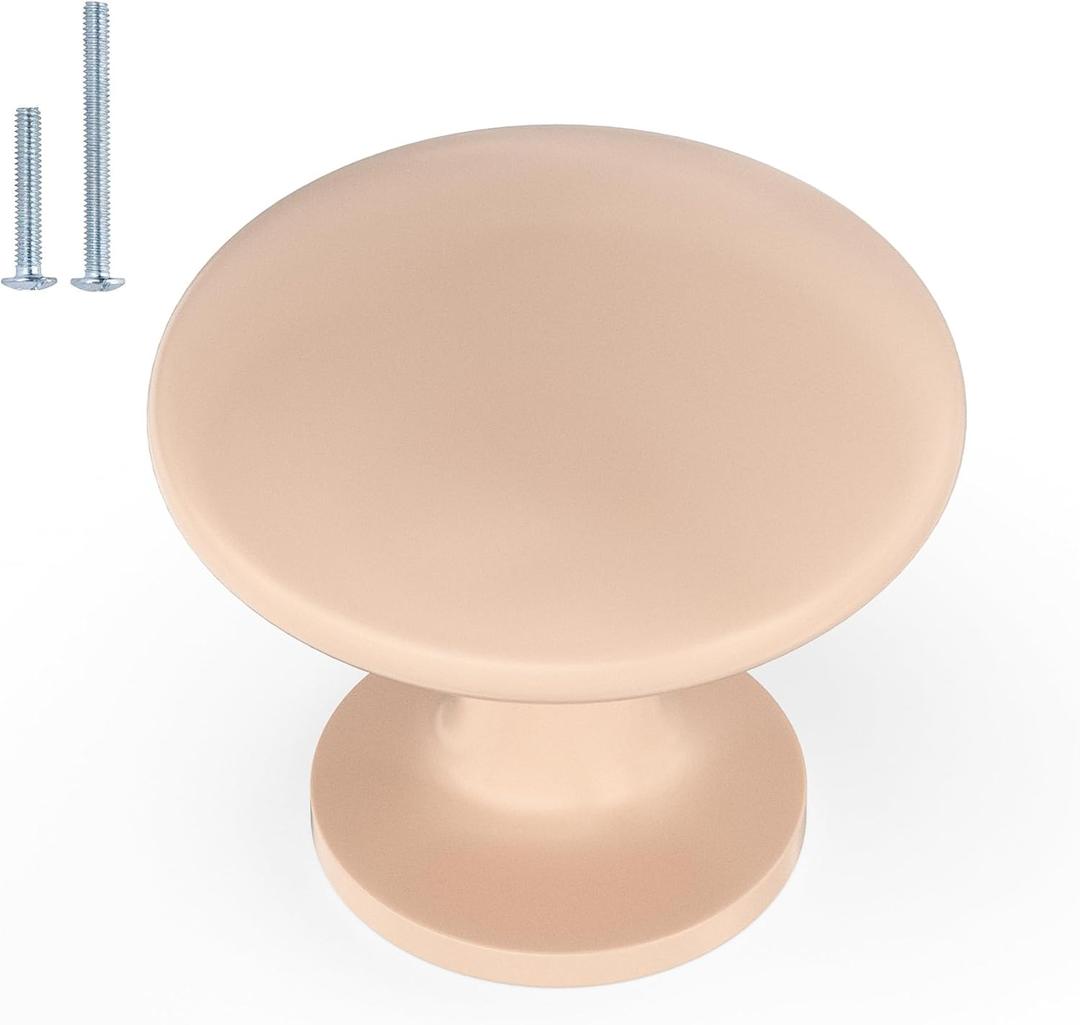 homdiy 5 Pack Cabinet Knobs Pink Drawer Knobs Solid Pulls, Cabinet Hardware Handles for Kitchen Bathroom