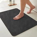 Black Bath Mat, Bathroom Rugs Non Slip Washable Thin Absorbent Quick Dry Bath Mat Fits Under Door Bathroom Floor Mat Perfect for Bath, Shower, or Sink 24"x36" Black