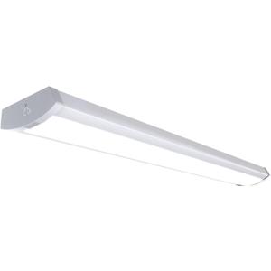 HYPERLITE 60W/50W/40W LED Wraparound Light Fixture, Linkable 4ft Led Wrap Light AC120V, 5000K Wrap Around Light, 4400LM/5500LM/6600LM LED Office Lights for Garage Closet Laundry Room, ETL Listed (1 PACK)