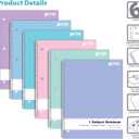 Better Office Products Spiral Notebooks, 6 Pack, 1 Subject, 70 Sheets, 10.5 x 8 inches, 6 Assorted Pastel Colors (College Ruled)