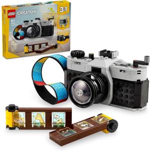 LEGO Creator 3 in 1 Retro Camera Toy, Transforms to Retro Video Camera or to TV Set, Photography Gift for Boys and Girls Ages 8 Years Old and Up Who Enjoy Creative Play, 31147