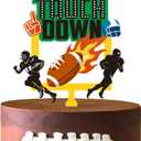 3 x Football Acrylic Birthday Cake Topper Cheer to Rugby Touchdown Cake Decorations for Football Tailgates Sport Themed Game Day Party Supplies