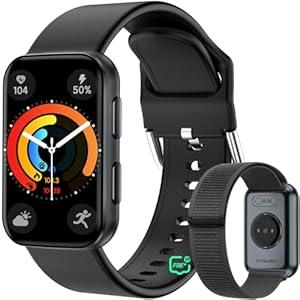 MorePro AIR2 Fitness Tracker, Smart Watch with 24/7 Heart Rate and Blood Pressure, Step Calorie Counter, Sleep Monitor, IP68 Waterproof Fitness Watch for Men Women iOS Android(Black)
