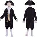 BPURB Colonial Costume Boys 18th Century American Costume, Size: 12