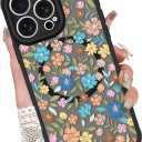KANGHAR Case Compatible with iPhone 16 Pro Flower Pattern [Compatible with Magsafe] Cute Colorful Blooming Florals Protective Magnetic Case for Girls Women 6.3"