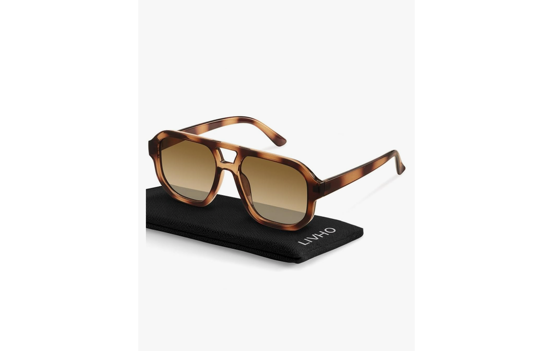 livho Trendy Polarized Square Aviator Sunglasses Women Men Square Eyewear Frame, Retro Sun Glasses for Women Men 2025 Shades
Color: Brown Tortoise/Brown