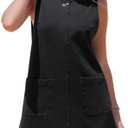 EXLURA Womens Sleeveless Denim Dress Casual Summer Crewneck A Line Overall Mini Dress Jean Jumper Pinafore with Pockets 2025 XS