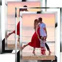 Giftgarden 5x7 Picture Frames Modern 5 by 7 Inch Glass Picture Frame Friends Gifts for 5x7 Photos Display, Pack of 2