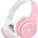 Kids Bluetooth Headphones 85db/110db Volume Limit Wireless/Wired Aux Port Foldable Noise Protection Over-Ear Build-in Mic Headphones for Kids Adults Travel School Phone Pad Tablet PC Pink (Light Pink)