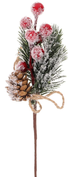 SUPVOX Pack of 1 artificial Christmas flowers, red berry stems, artificial pine stems for Christmas tree decorations and home decor