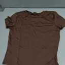 WDIRARA Women's Basic Crew Neck Short Sleeve T Shirt Fitted Tee Going Out Crop Top, Size Medium