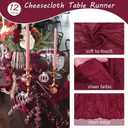 12 Pack Cheesecloth Table Runner 35x72 Inch Boho Gauze Table Runner Rustic Cheese Cloth Long Romantic Table Runners for Wedding Bridal Shower Birthday Party Table Decor (Burgundy)