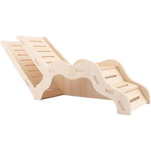 Large Size Syrian Hamster Explorer Set - Snap-Together Wooden Burrow with Panoramic Window,Natural Chew-Safe Design Decorative Landscaping Digging Peeping Hide Underground Fun for Cage Enrichment