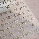 2 x Bow Nail Art Stickers 5D Gold Bow Nail Stickers Bow Nail Decals Self Adhesive Golden Nail Art Stickers Decals Gold Bow Nail Art Supplies for Women DIY Manicure Nail Art Decorations