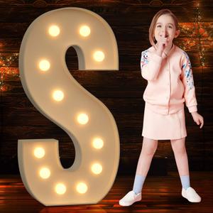 Marquee Light Up Letters, 4FT Marquee Letters, Large Light Up Letter for Party Decor, Large Marquee Letters, Cardboard Letter for Birthday Engagement Party Decorations, Giant Letter S