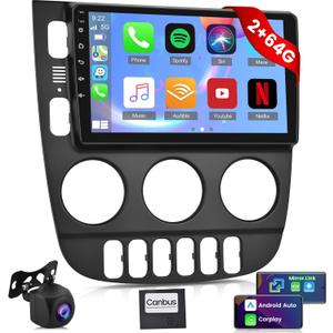 [2+64G] for Mercedes Benz W163 ML320 ML350 ML400 ML500 1997-2005 Upgrade Radio - 9 inch Android 13 Touchscreen Stereo - Carplay/Android Auto/1080P/EQ/WiFi/Mirror Link/SWC + AHD Backup Camera + Mic