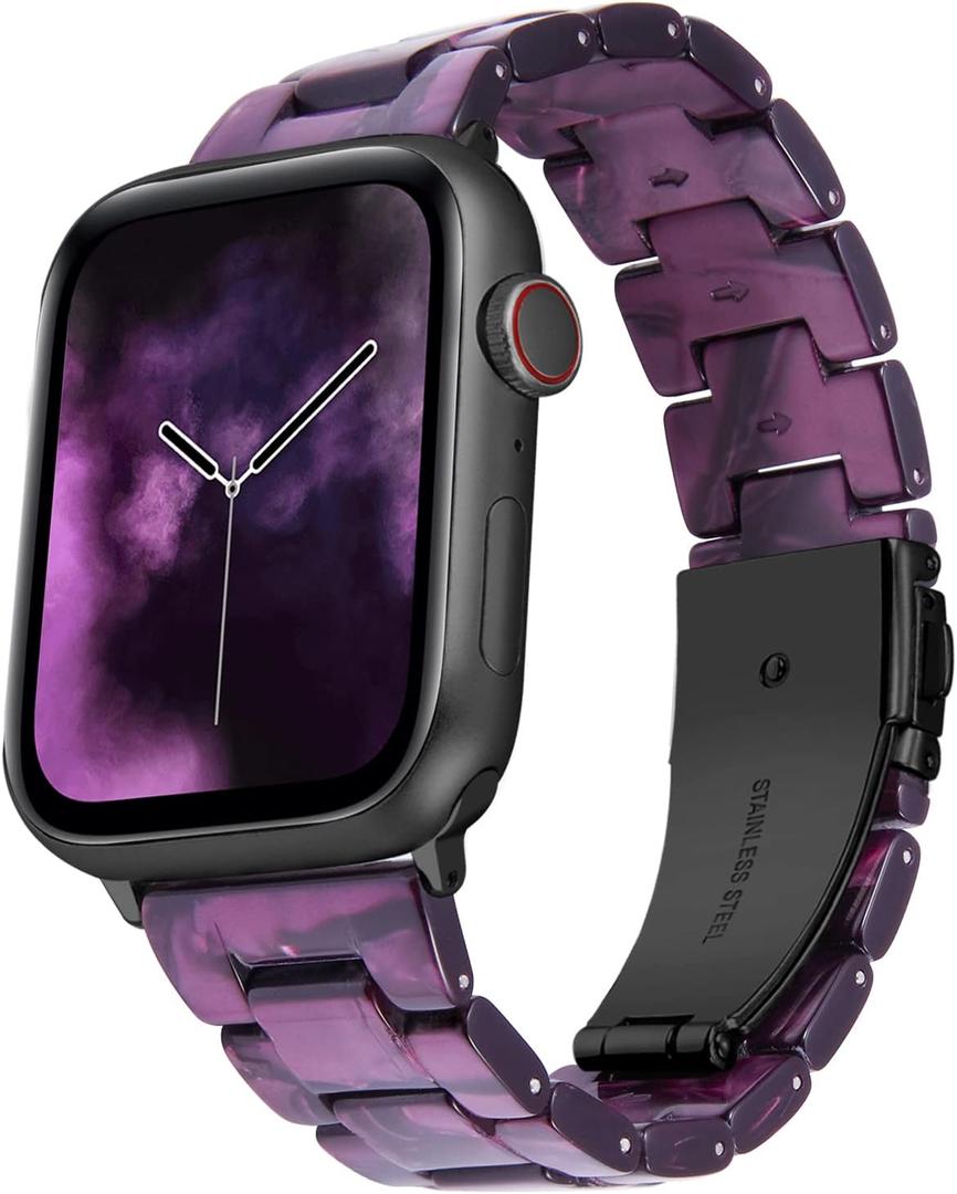 BINLUN Compatible with Apple Watch Bands 38mm 40mm 41mm 42mm 44mm 45mm 46mm 49mm for Women Men Lightweight Resin Watch Straps Compatible with iWatch Series 11/10/9/8/7/6/5/4/3/2/1/Ultra3 2 1/SE3 2 1