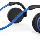 RTUSIA Small Bluetooth Headphones Wrap Around Head  Sports Wireless Headset with Built in Microphone and CrystalClear Sound, Foldable and Carried in The Purse, and 12Hour Battery Life, Blue