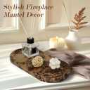 YMXYJM Genuine Real Natural Marble Tray for Bathroom, Luxury Dark Brown Stone Vanity Tray, Decorative Oval Trays for Countertop Storage, Vanity, Dresser, Kitchen, Home Decor, 11.8" x 6", Brown