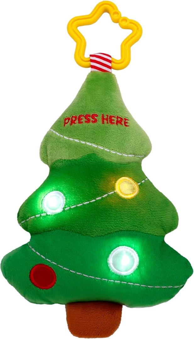 Baby Starters Magic Years 8 inch Musical Light Up Plush Toy with Travel Hook, Christmas Tree, Green