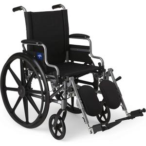 Medline Lightweight Wheelchair for Adults With Swing-Back, Desk-Length Arms, Elevating Leg Rests; 18W" x 16"D Seat