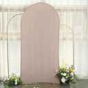 Tableclothsfactory 7ft Nude Spandex Fit Round Top Backdrop Frame Stand Cover, 2-Sided Wedding Arch Cover
