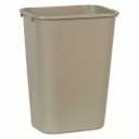 RUBBERMAID COMMERCIAL PRODUCTS Trash Can: Rectangular, Tan, 10 gal Capacity, 11 in Overall Wd, 11 in