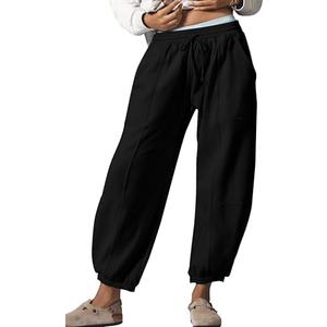 Sujama Barrel Sweatpants Women Leopard Pants 2025 Casual Baggy Cheetah Print Trousers with Pockets, Size: Large