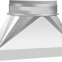 3-1/4" x 10" to 5" Round Galvanized Duct Transition | Rectangular to Round HVAC Vent Adapter for Range Hood, Microwave Exhaust, Dryer Vent & Industrial Ducting | Heavy-Duty Galvanized Transition